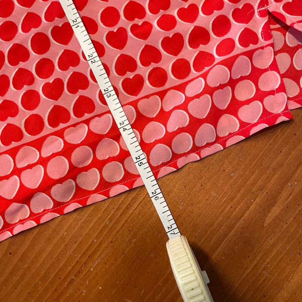 LOFT Red and Pink Heart Blouse - Picture 5 of 6